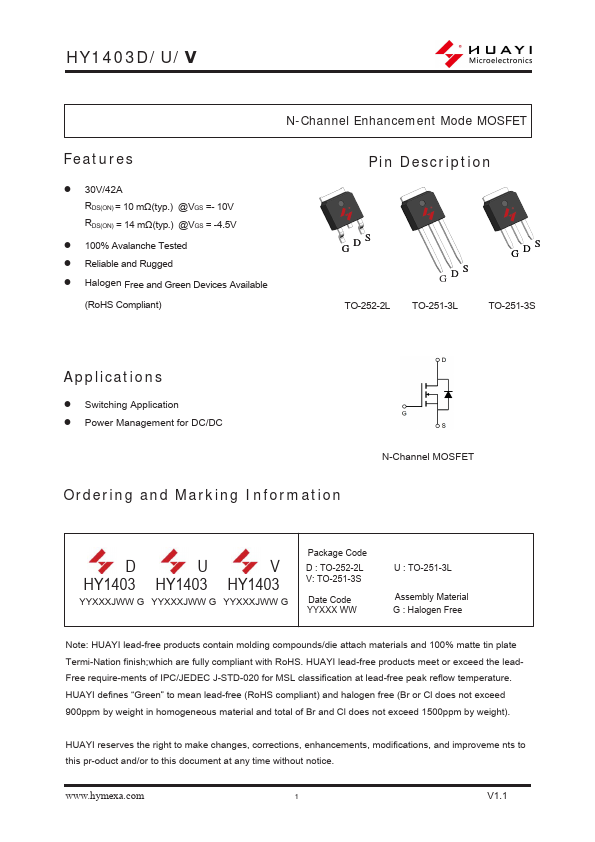 HY1403V Datasheet Preview