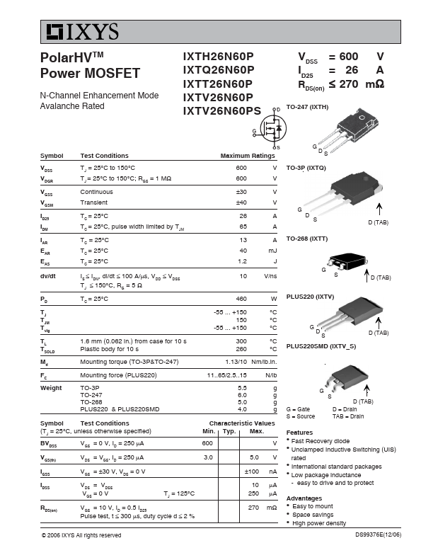 IXTQ26N60P