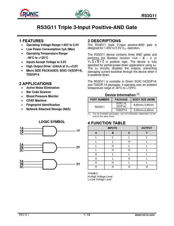 RS3G11 Datasheet Preview