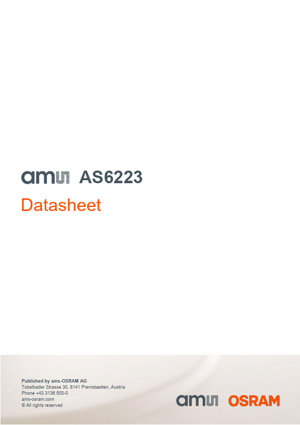 AS6223 high accuracy digital temperature sensor by ams - Datasheet Preview