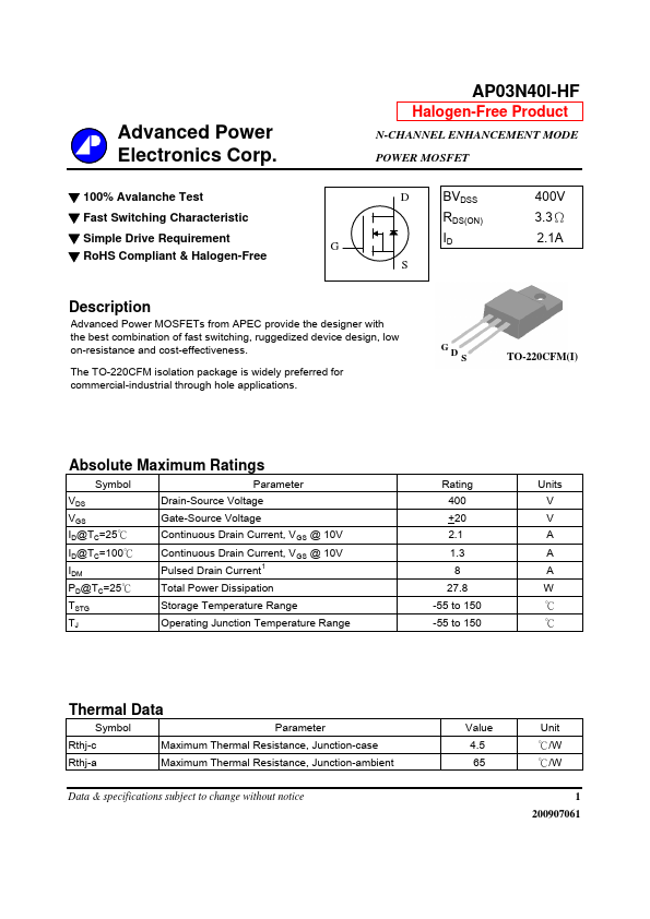 AP03N40I-HF