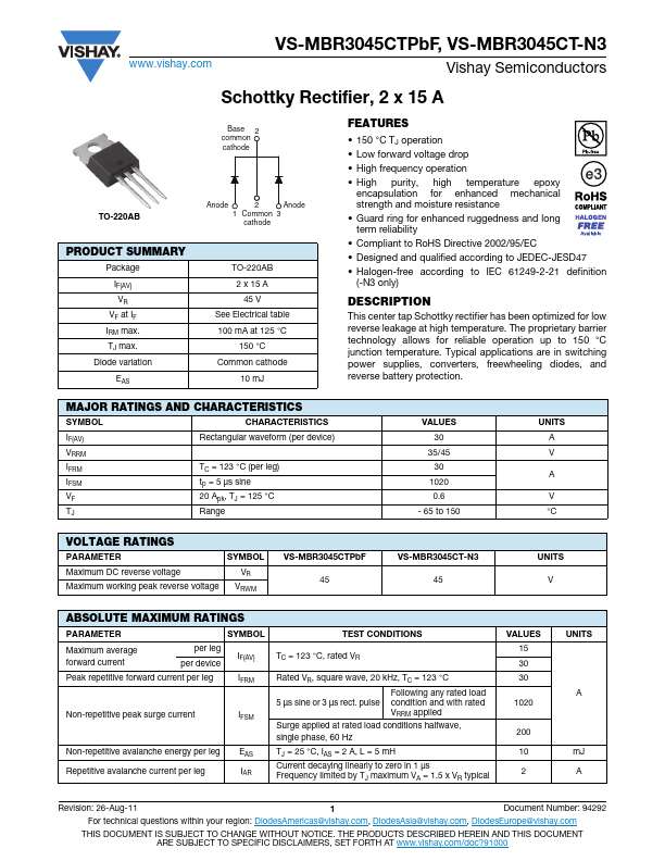 VS-MBR3045CT-N3