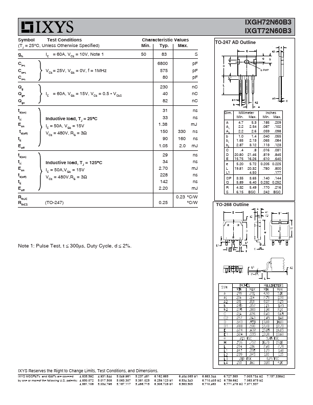 IXGH72N60B3