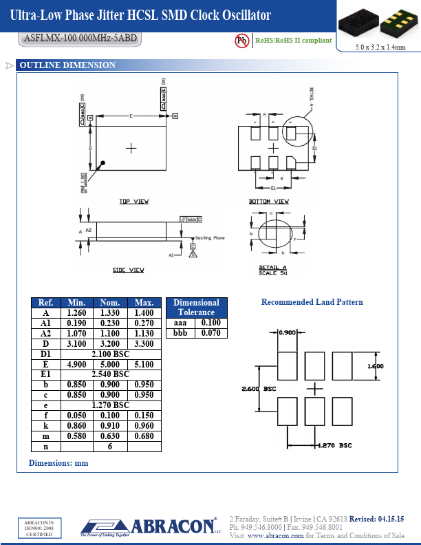 ASFLMX-100.000MHz-5ABD