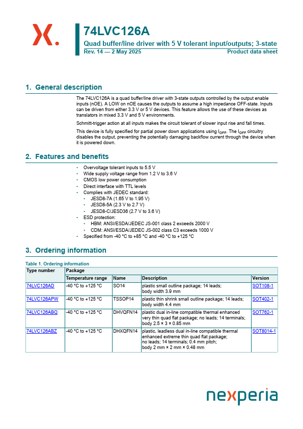 74LVC126AD Datasheet Preview