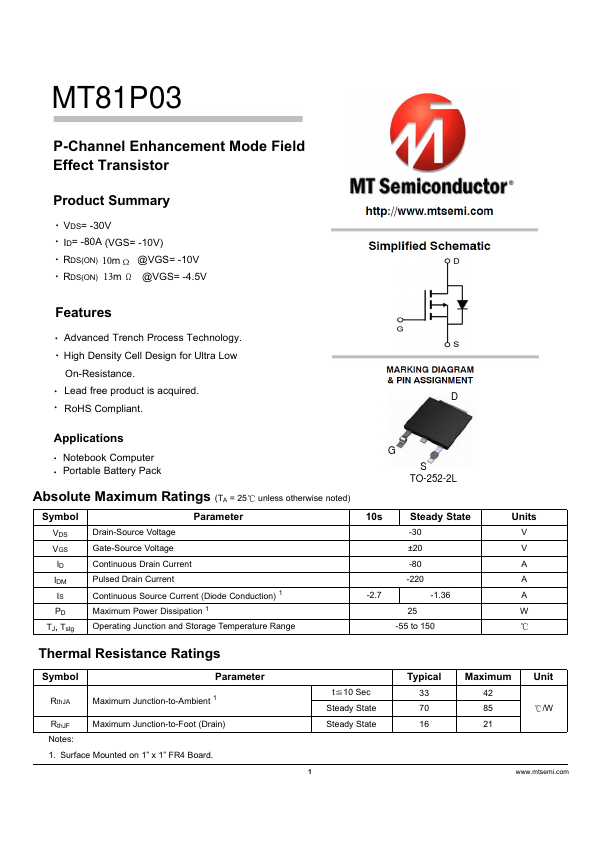 MT81P03 Datasheet Preview