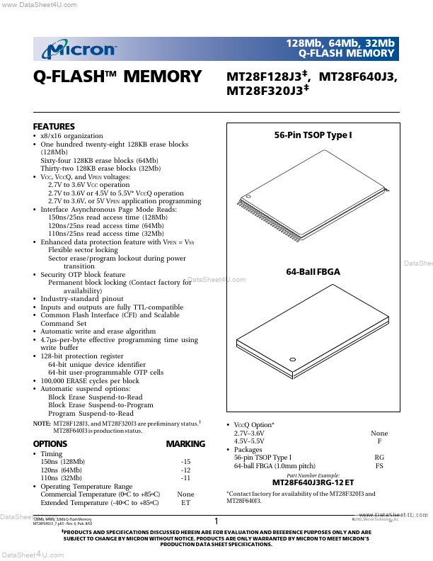 MT28F640J3