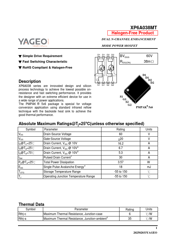 XP6A038MT Datasheet Preview