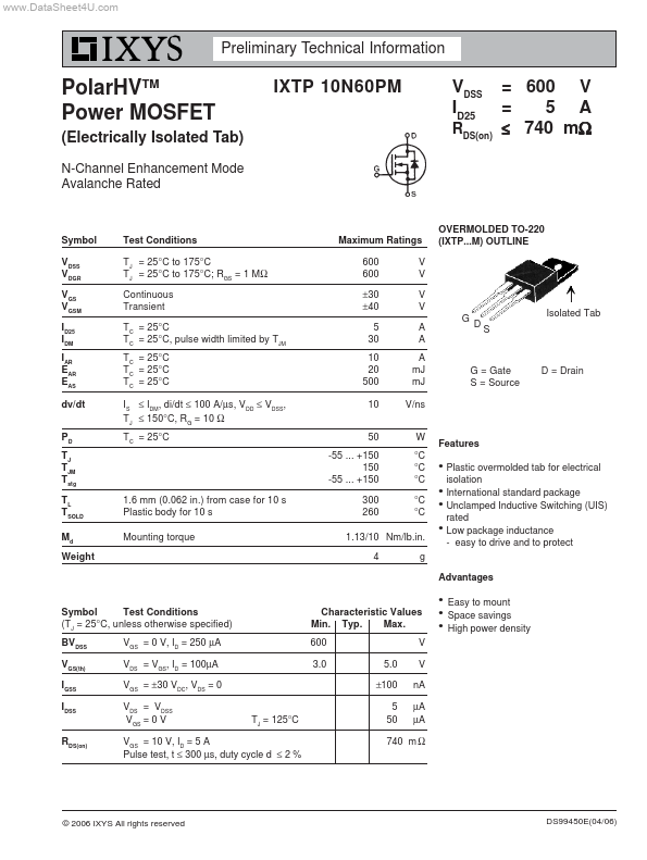 IXTP10N60PM