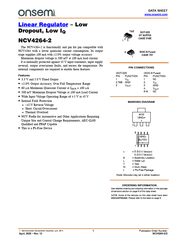 NCV4264-2 Datasheet Preview