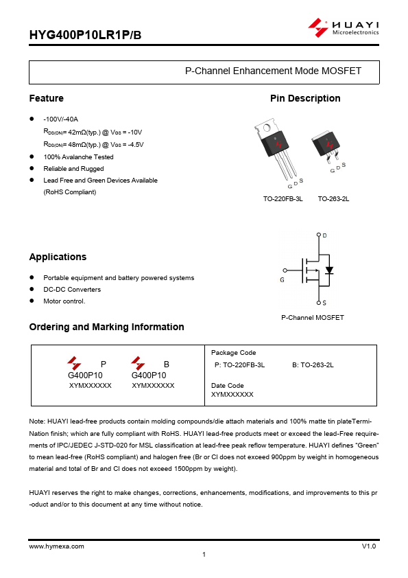 HYG400P10LR1P Datasheet Preview