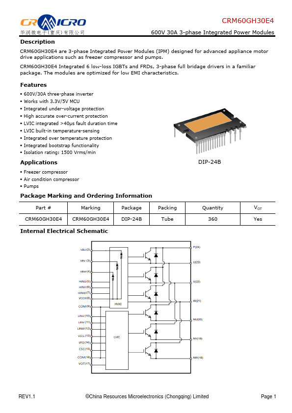 CRM60GH30E4 Datasheet Preview