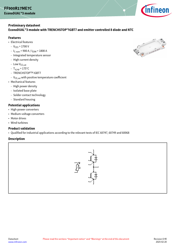 FF900R17ME7C Datasheet Preview