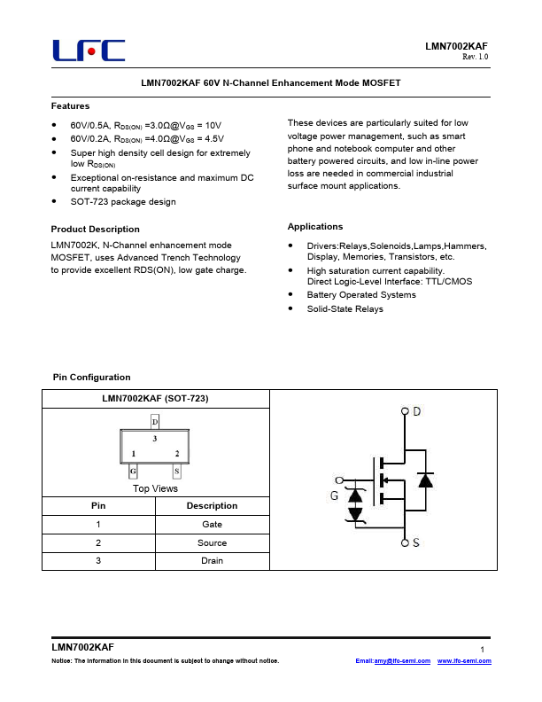 LMN7002KAF Datasheet Preview
