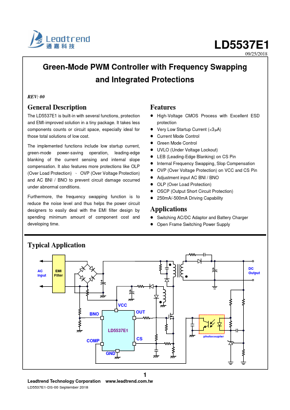 LD5537E1 Datasheet Preview