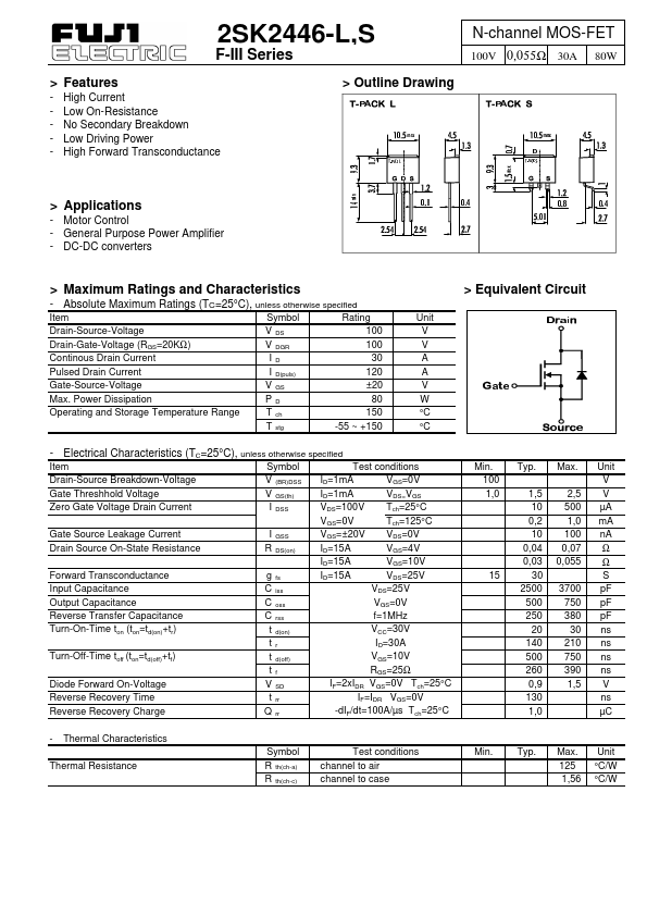 2SK2446-L Datasheet Preview
