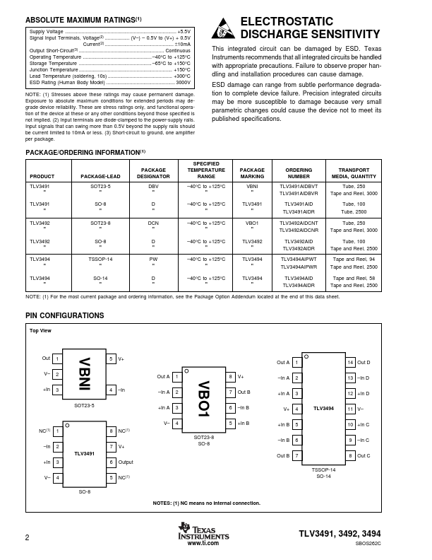 TLV3491AID