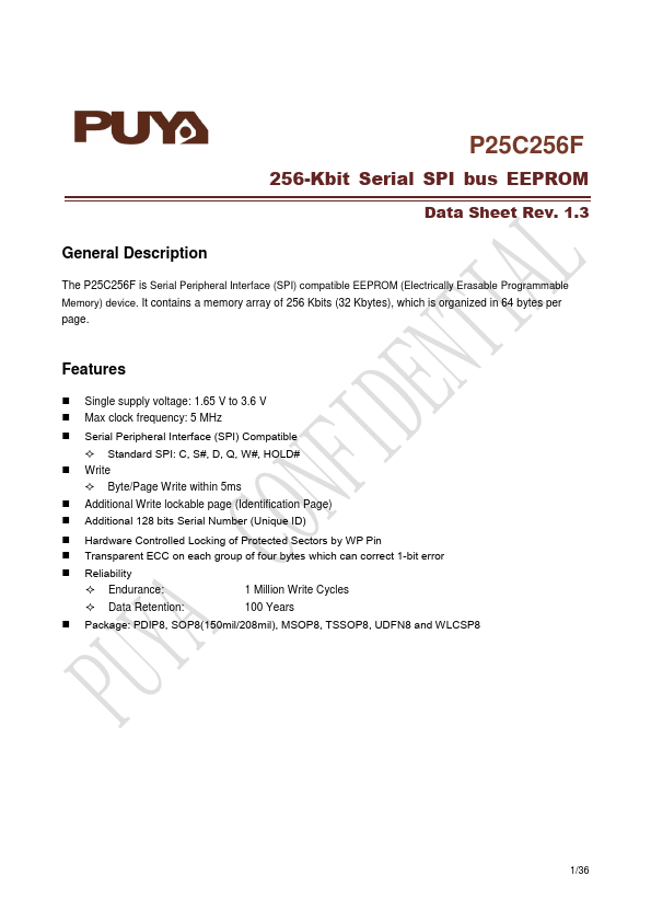 P25C256F Datasheet Preview