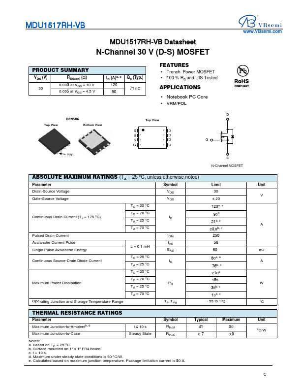 MDU1517RH Datasheet Preview