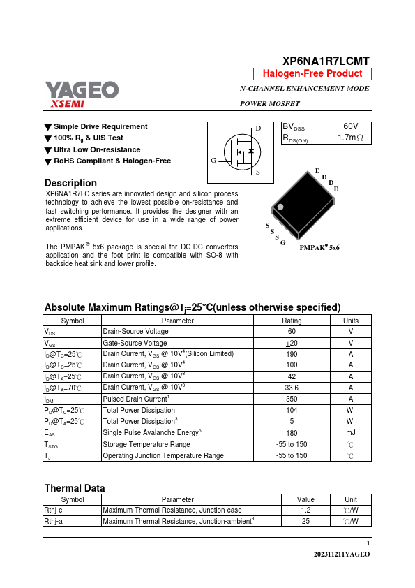 XP6NA1R7LCMT Datasheet Preview