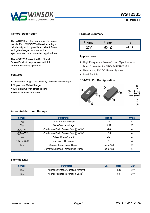 WST2335 Datasheet Preview