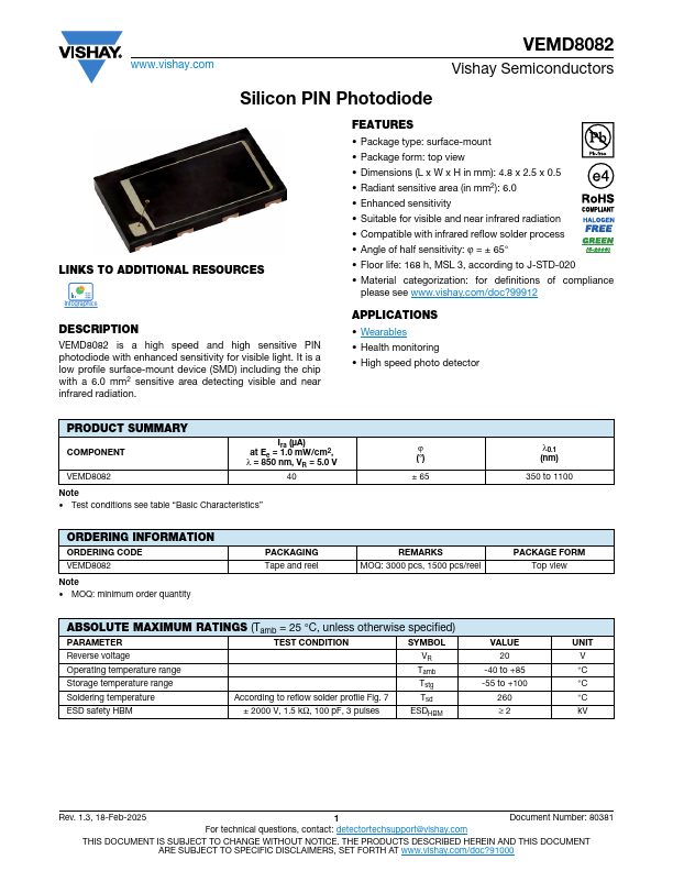 VEMD8082 Datasheet Preview