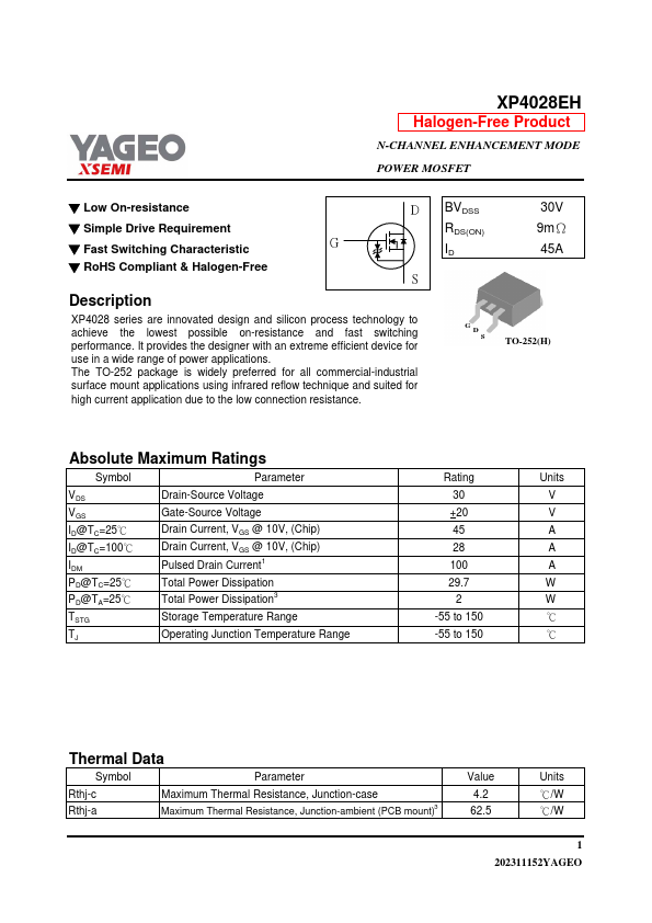 XP4028EH Datasheet Preview