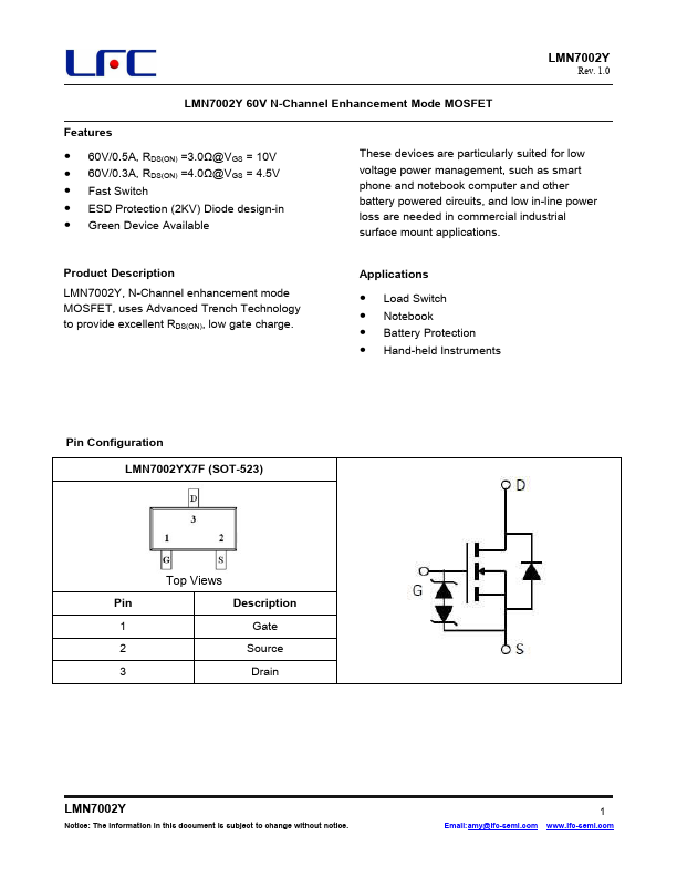 LMN7002Y Datasheet Preview