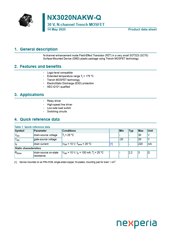 NX3020NAKW-Q Datasheet Preview