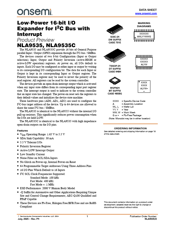 NLA9535C Datasheet Preview