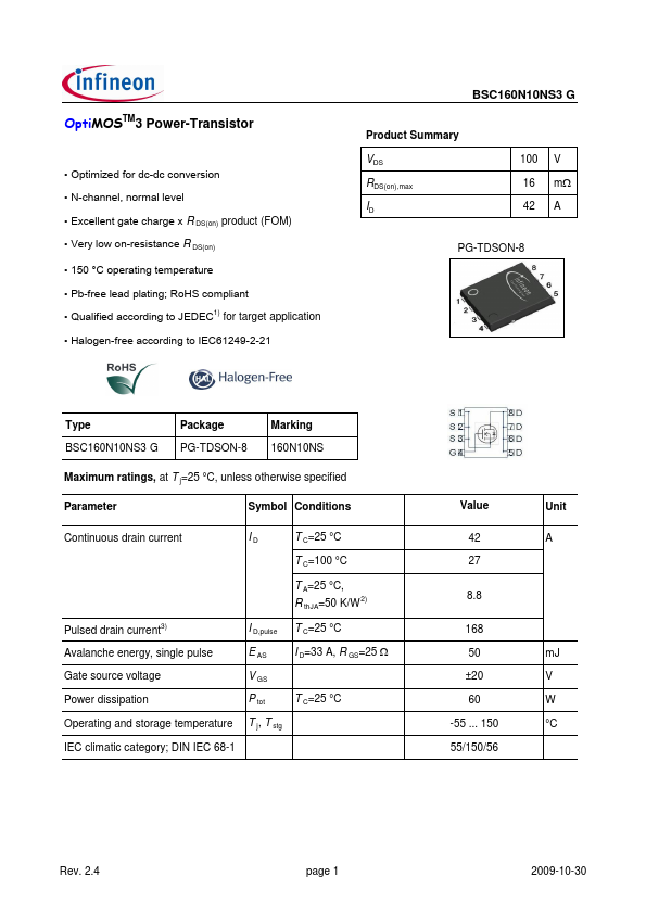 BSC160N10NS3G