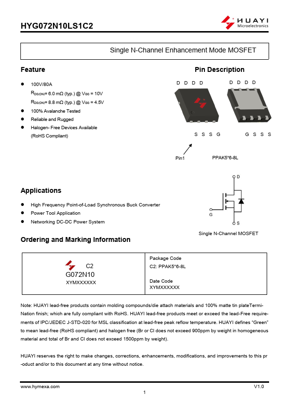 HYG072N10LS1C2 Datasheet Preview
