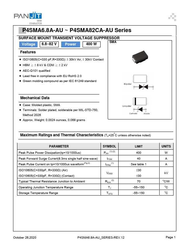 P4SMA8.2A-AU