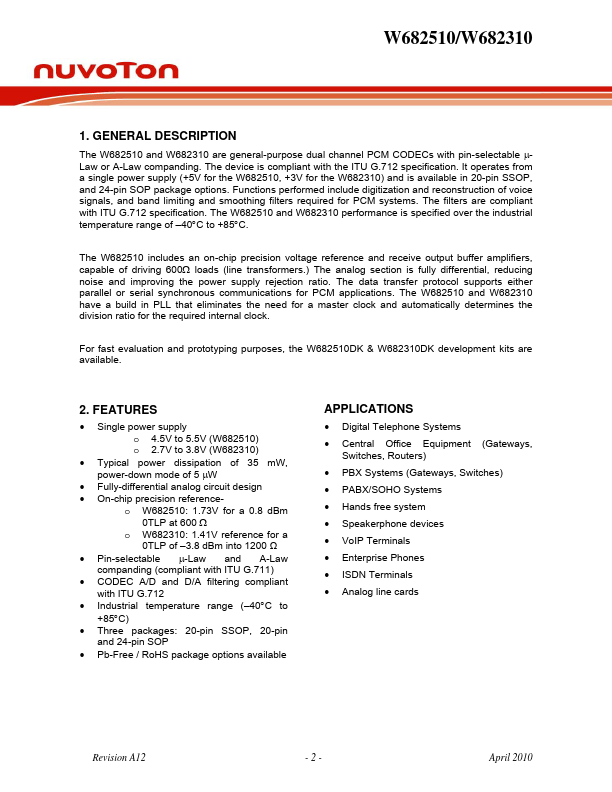 datasheet Preview Page 2