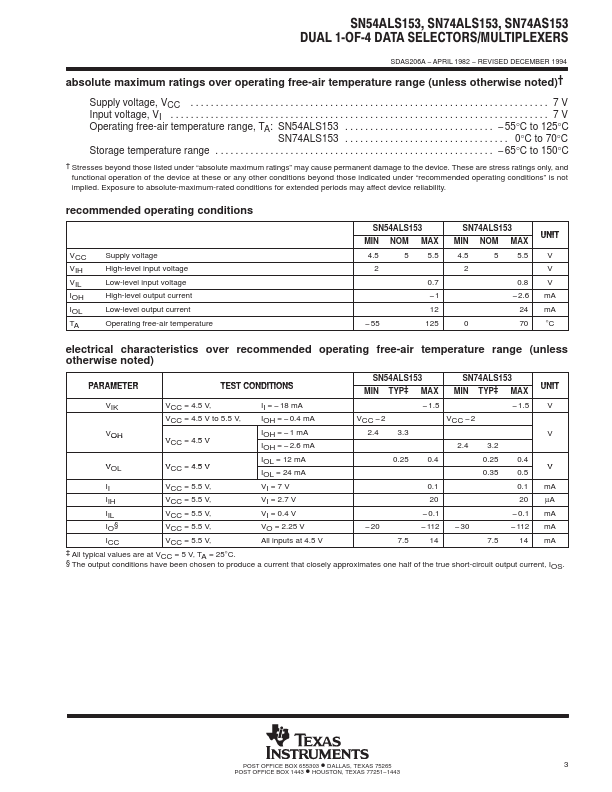 SN54ALS153