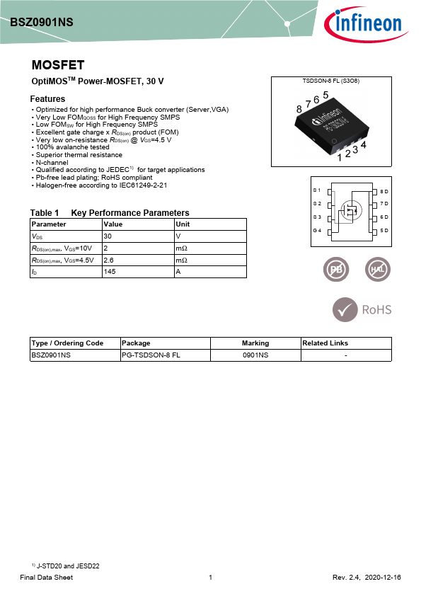BSZ0901NS Datasheet Preview