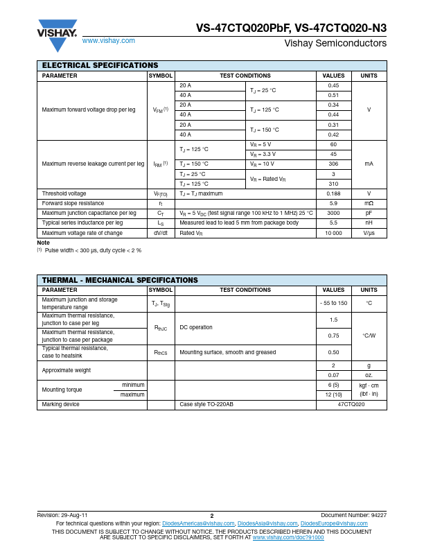 VS-47CTQ020PbF