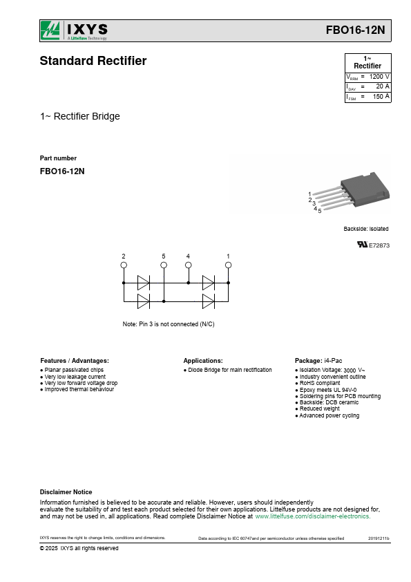FBO16-12N Datasheet Preview