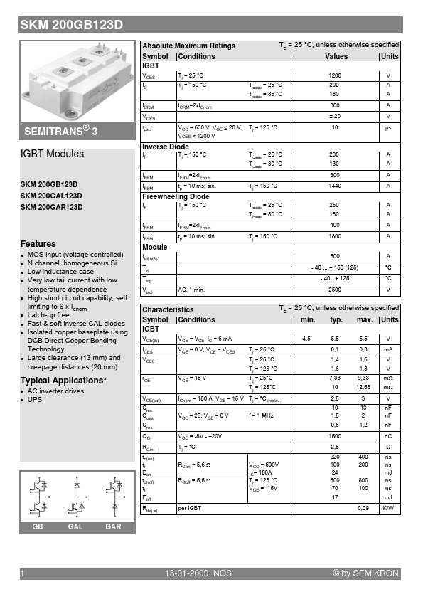 SKM200GAL123D