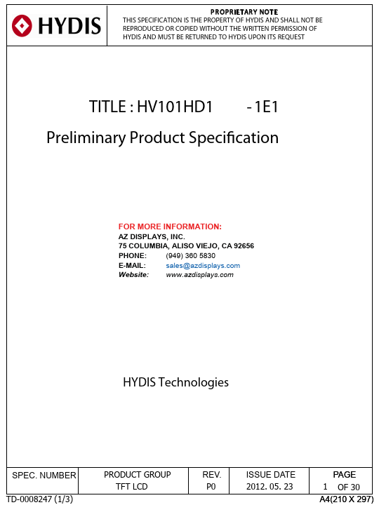 HV101HD1-1E1