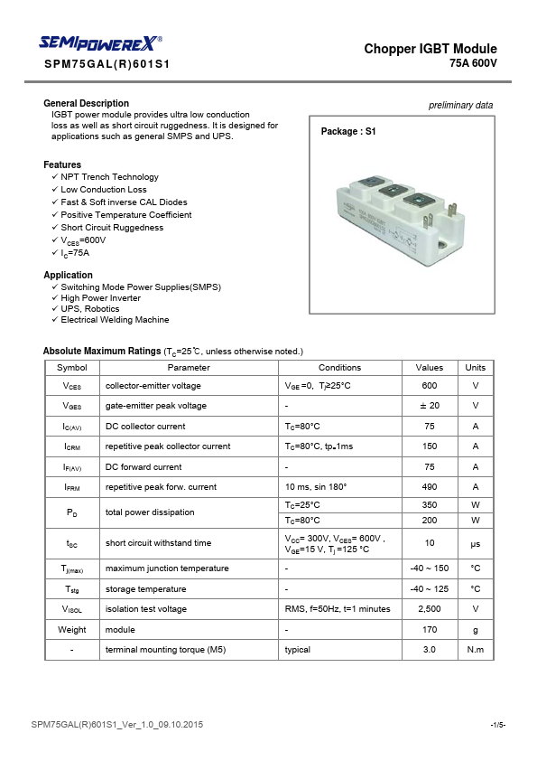 SPM75GALR601S1