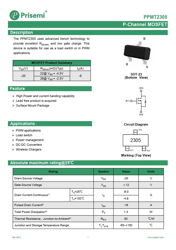 PPMT2305 Datasheet Preview
