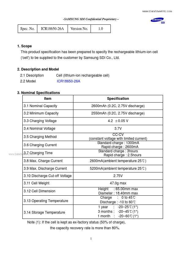 ICR18650-26A