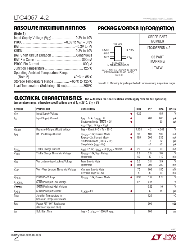 LTC4057-4.2