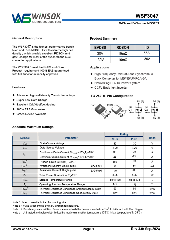 WSF3047 Datasheet Preview