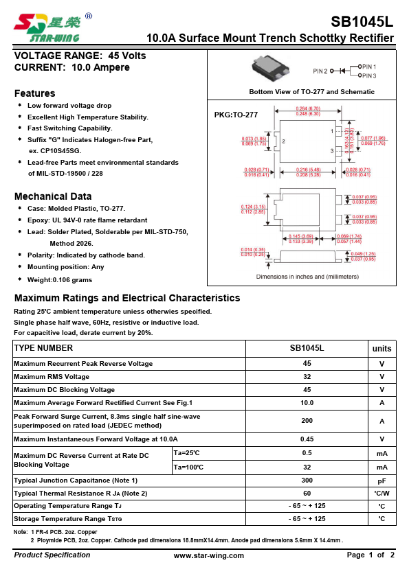 SB1045L Datasheet Preview