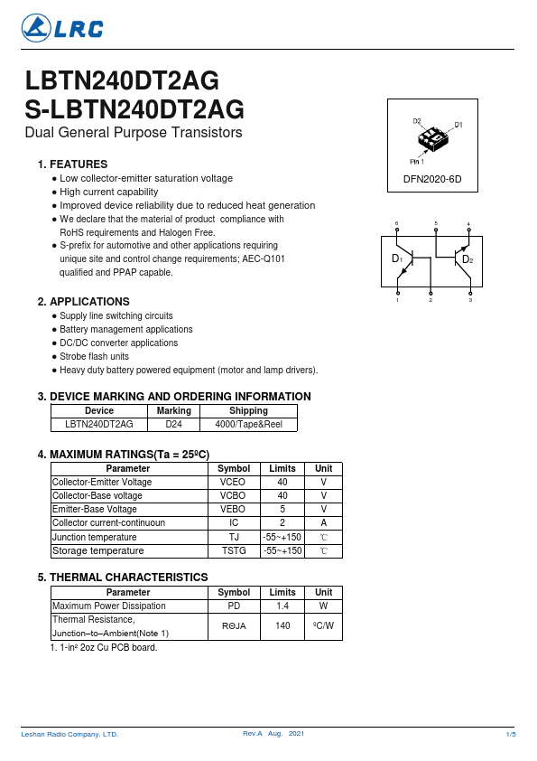 LBTN240DT2AG Datasheet Preview