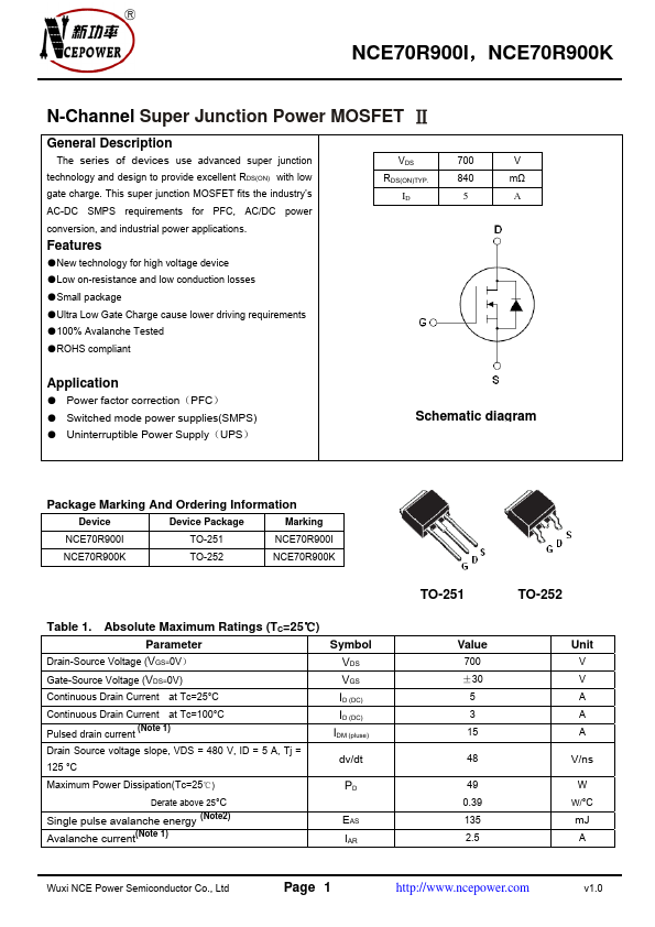 NCE70R900K