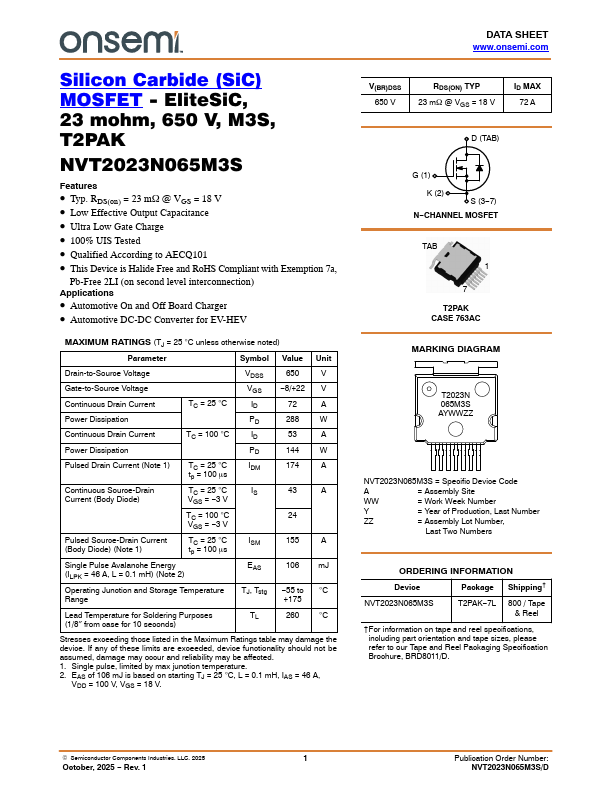 NVT2023N065M3S Datasheet Preview