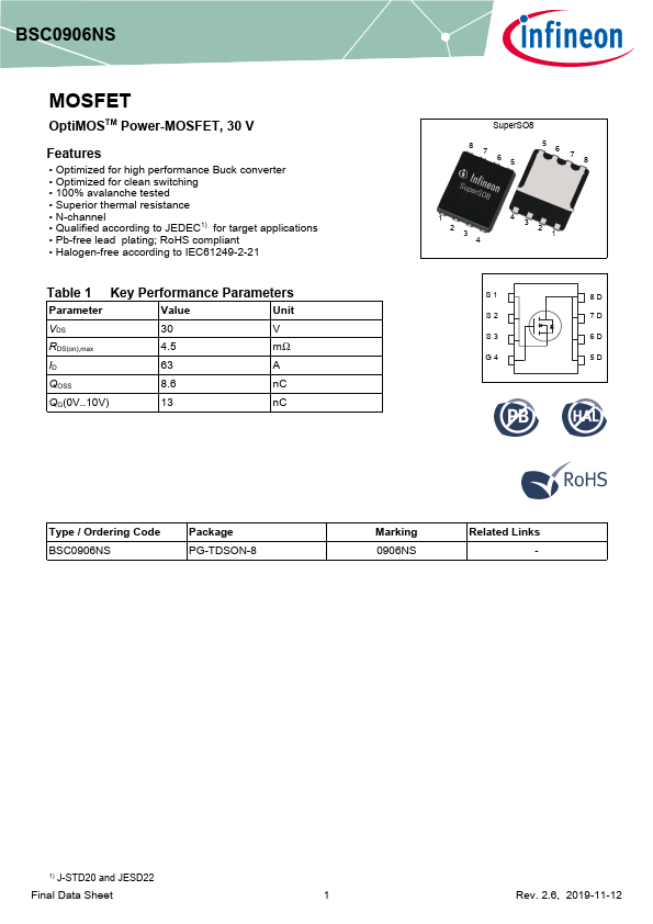 BSC0906NS Datasheet Preview